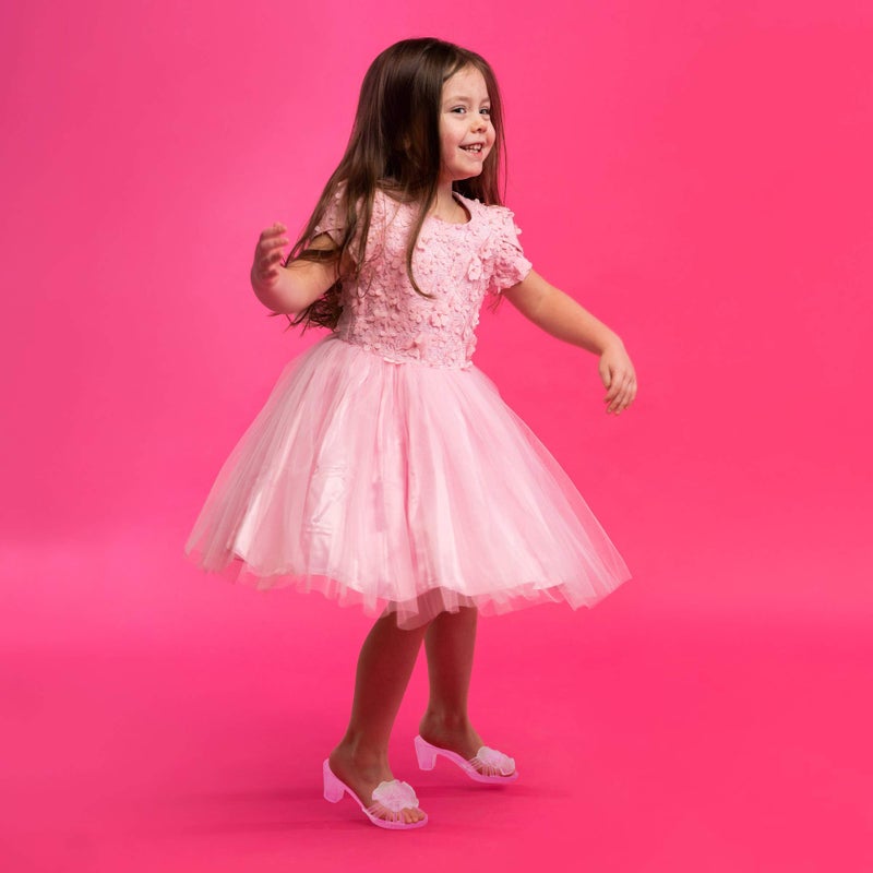 PRINCESS EXPRESSIONS Expressions Kids 3 Pack Dress Up Royalty Shoes with Heels Set in Carrying Bag - Fits Toddler Size 7-10 - Pink, Rose, Lilac Perfect Little Girl Toys Role Play Playset - Image 4